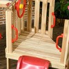 Whisen 4 in 1 Wooden Swing Set Outdoor Playset with Baby Swing Seat, Captain's Wheel, Horn, Gift for Kids - Red - 4 of 4