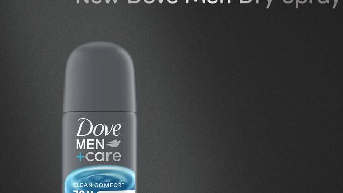Dove Men+Care 72Hr Clean Comfort Travel Antiperspirant &#38; Deodorant Dry Spray Trial Size - 1oz, 2 of 8, play video