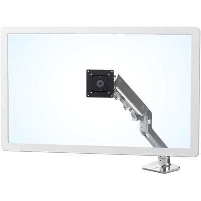 Polished Aluminum Full-Motion Desk Monitor Mount with Riser