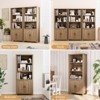 ODK 5-Tiers Storage Bookcase with Doors Tall Bookcase Farmhouse Cabinet with Adjustable Shelves Wooden Bookshelf Display Cabinet for Living Room - 4 of 4