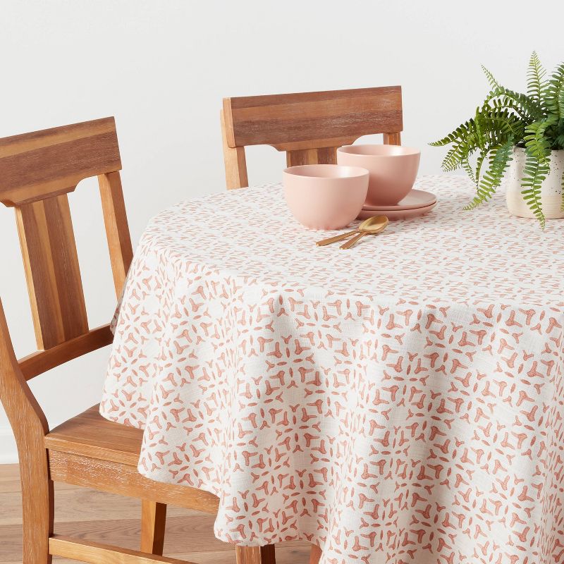 Cotton Stamp Tablecloth Pink - Threshold™, 2 of 4