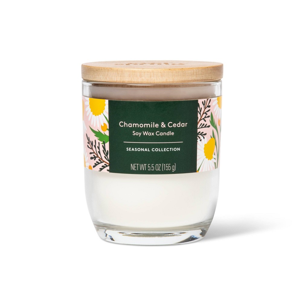 Flame Candle - Chamomile & Cedar - 5.5oz - Everspring™