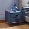 2-Drawer Bedside Table with PU Leather Legs - Modern Night Stand Storage Cabinet - 3 of 4