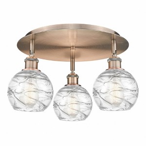 Athens Deco Swirl - 3 Light Flush Mount In Industrial Style-8.63 Inches Tall and 17.63 Inches Wide - 1 of 1