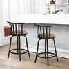 FurnitureR Bar Stools Swivel Set of 2, Adjustable Counter Height Low Back with Comfortable Footrest, Armless with Interchangeable Legs, 24/29 Inch - 4 of 4