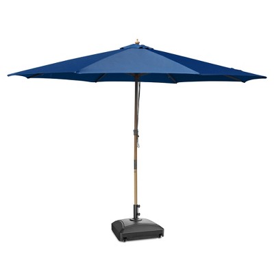 Yescom 13ft XL Heavy Duty Solid Wood Outdoor Patio Umbrella with Base Parasol Wheels Stand for Bistro Market Table Garden Deck Yard Poolside