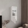 GlasFlength Decorative Storage Cabinets Accent Storage Cabinet Pima Wall Cabinet Wall Storage Shelf With 1 Door for Room, White, 13.4"*16.1"*43.3" - 2 of 4