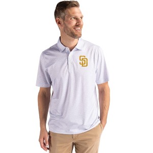 San Diego Padres Cutter & Buck Pike Eco Pebble Print Stretch Recycled Mens Polo - 1 of 1