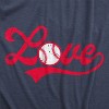 Womens Love Baseball Script T Shirt Cute Summer Sports Tee - Crazy Dog Women's T Shirt - 2 of 4