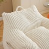 Okak Modern Plush Corduroy Floor Bean Bag Sofa Chair with Armrests & Footstool,Lazy Lounge Couch for Living Room,Bedroom - 3 of 4
