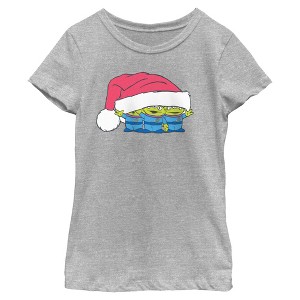 Girls Toy Story Christmas Aliens Santa Hat T Shirt - 1 of 4