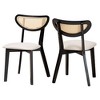 Baxton Studio 2pc Dannell Fabric and Wood Dining Chairs: Mid-Century, Rattan Detail, Foam Padded - 2 of 4