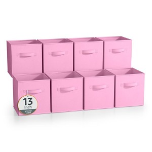 Sorbus Pastel 13 Inch 8 Pack Sturdy Collapsible Fabric Storage Cubes with Handle - for Organizing Clothes, Toys, Books, Shelves & more - 1 of 4