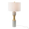 Metal Table Lamp Comes with Various Base Styles and a Hemp Lampshade for Modern Bedside Tables Desks Living Rooms - 2 of 4