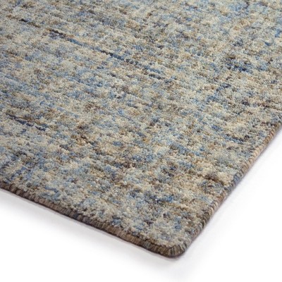 Chambray Blue and Gray Wool Handmade Rectangular Rug 4' x 6'