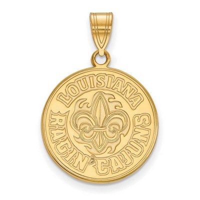 Black Bow Jewelry 14k Yellow Gold Louisiana Lafayette Ragin' Cajuns NCAA Large Pendant