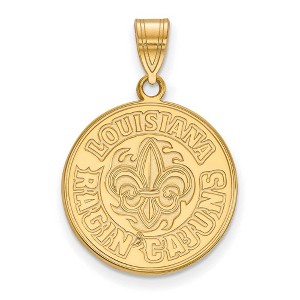 Black Bow Jewelry 14k Yellow Gold Louisiana Lafayette Ragin' Cajuns NCAA Large Pendant - 1 of 3