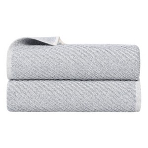 Viscose Cotton Blend Medium Weight Soft Textured Diagonal Ribbed Towel Set by Blue Nile Mills - 1 of 4
