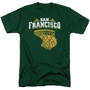 University Of San Francisco Basketball Hoop Adult T-Shirt Hunter Green - 1 of 4