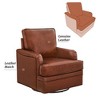 Arceso 17.9" 360° Swivel Sofa Chair,Genuine Leather and PVC Upholstery, 330lbs Max Load, Modern Accent Chair for Living Room - 3 of 4