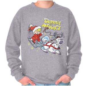 Dennis The Menace Winter Sleigh Ride Sweatshirt for Men or Women Brisco Brands - 1 of 4