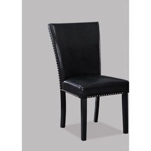 NicBex Set of 2 Dining Chair with Nailhead Trim Upholstered Faux Leather Black Side Chair Dining Room & Kitchen Furniture - 1 of 4