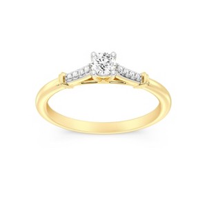 GILDED 1/4 CTTW Lab Grown Diamond Engagement Ring in 14KT Gold Plating Over Sterling Silver, Size 7 - 1 of 4