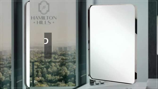 Hamilton Hills 22" x 30" Rectangular Wall Mirror with Matte Black Frame, 2 of 8, play video