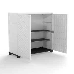 Decksplore Weatherproof Storage Cabinet - Horizontal Outdoor Shed Tucks Under Fences for Patios/Backyards - 1 of 4