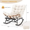 Oversized Outdoor Rocking Chair with Foldable Footrest and Cushion, Modern Patio Papasan Lounge Chair for Garden, Porch,Balcony - 3 of 4