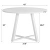 Kumasinova 3-Piece Round Dining Set, Trestle Dining Table with 2 Velvet Side Chairs for Living Room, White Dining Table with Dining Chairs - 4 of 4