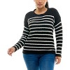 Derek Heart Striped Long Sleeve Scoop Neck Tunic Sweater - 2 of 4