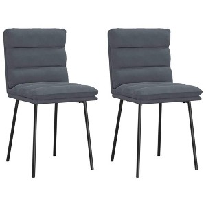 vidaXL Dining Chair Set of 2 Dark Gray - 1 of 4
