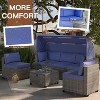 6 Piece Set of Outdoor Daybeds, Daybed with Retractable Canopy, Outdoor Furniture with Canopy - 4 of 4