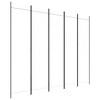 vidaXL 5-Panel Room Divider in White - 98.4"x78.7" - Durable Polyester Fabric, Iron Material - Foldable, Versatile Function for Bedroom, Living Space - 2 of 4
