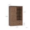 Tall Armoire Wardrobe Closet with Hanging Rod and Barn Door, 47" Bedroom Storage Cabinet with Drawers and Open Shelves-3irtyhousy - 4 of 4