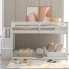 Twin Over Twin Floor Bunk Bed with Ladder for Bedroom - 3 of 4