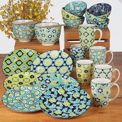 Bohemian Multicolor Porcelain 8.5" Salad Plates, Set of 6