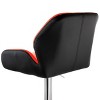 Elama 2 Piece Adjustable Faux Leather Bar Stool in Red and Black with Chrome Base - 4 of 4