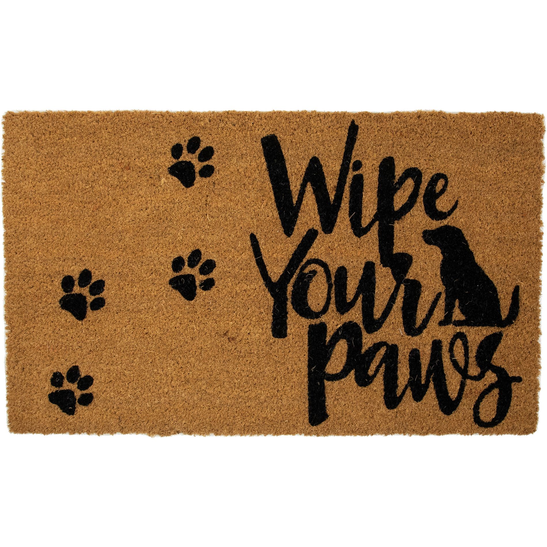 Northlight Natural Coir "Wipe Your Paws" Outdoor Doormat 18" x 30"