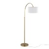 Salon Reader 63" Contemporary Metal Floor Lamp in Gold Metal with White Linen Shade from Grandview Gallery by LumiSource - 4 of 4