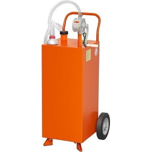 Fuel Caddy,Fuel Storage Tank with Manual Transfer Pump,Gasoline Diesel Fuel Container for Cars, Lawn Mowers, ATVs, Boats, More, Orange - 1 of 4