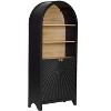 PAGED Tall Bookshelf Wood Open Display Floor Arched Bookcase with Anti-Tipping Kits for Living Room, Study Room - 2 of 4
