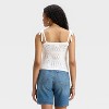 Women's Openwork Sweater Tank - Universal Thread™ White - 2 of 3