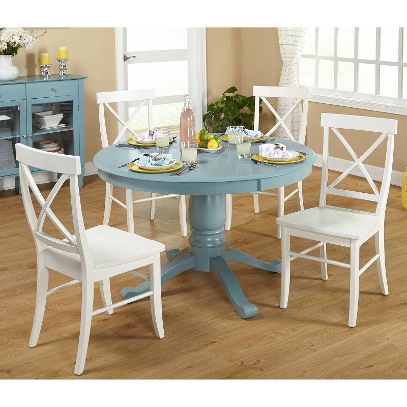 Alexa Pedestal Dining Table Blue - Buylateral, 4 of 6