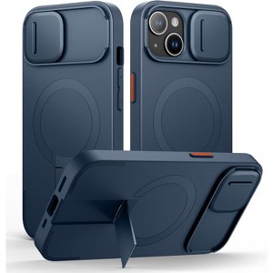 SURITCH for iPhone 13/14 Case with Magnetic Camera Slide Cover and Adjustable Kickstand, Compatible with MagSafe, Shockproof Bumper Case - 1 of 3