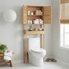 Evideco French Home Goods Over The Toilet Storage Cabinet with Double Vented Doors and Open Shelf, Natural - Trinidad Collection - 2 of 4