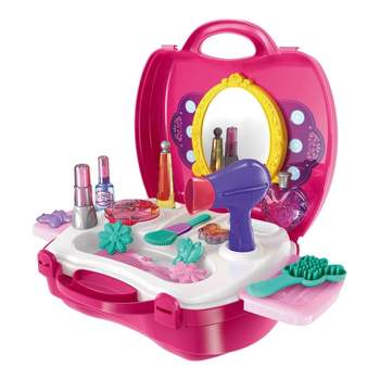 Insten Cosmetic Girls Beauty Salon Makeup Playset with Mirror, Pretend Toys for Kids
