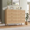 Rattan 8 Drawer Dressers for Bedroom, Tall Dresser with Deep Drawers, for Closet with Wide Top, Long Wooden Dresser for Living Room, Hallway - 2 of 4