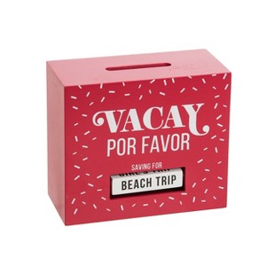 Totalee Gift Vacay Por Favor Rotating Bank Wood Red - 1 of 1